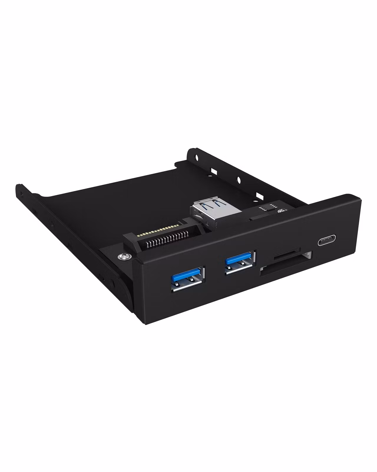 3-porters hub for 3,5"-brønn med kortleser og USB 3.0