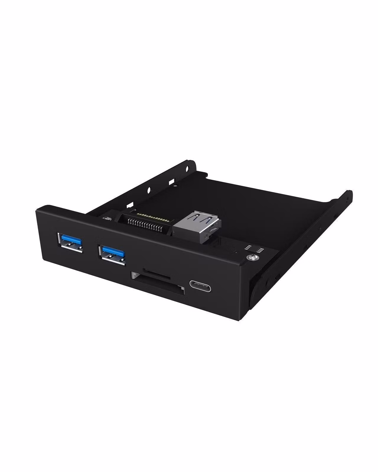 3-porters hub for 3,5"-brønn med kortleser og USB 3.0