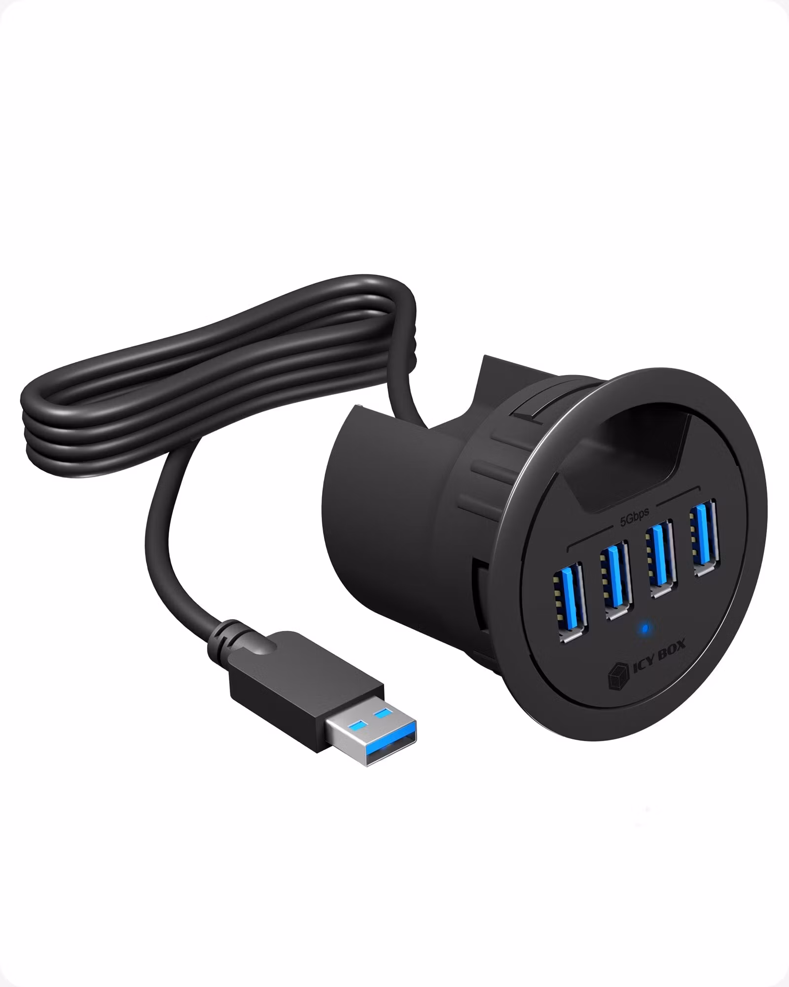 4-porters skrivebordshub med USB Type-A-tilkobling