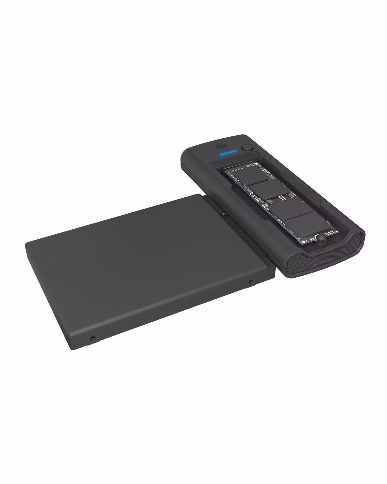 Dockingstasjon for NVMe M.2 SSD og SATA-disk med USB Type-C-kombikabel