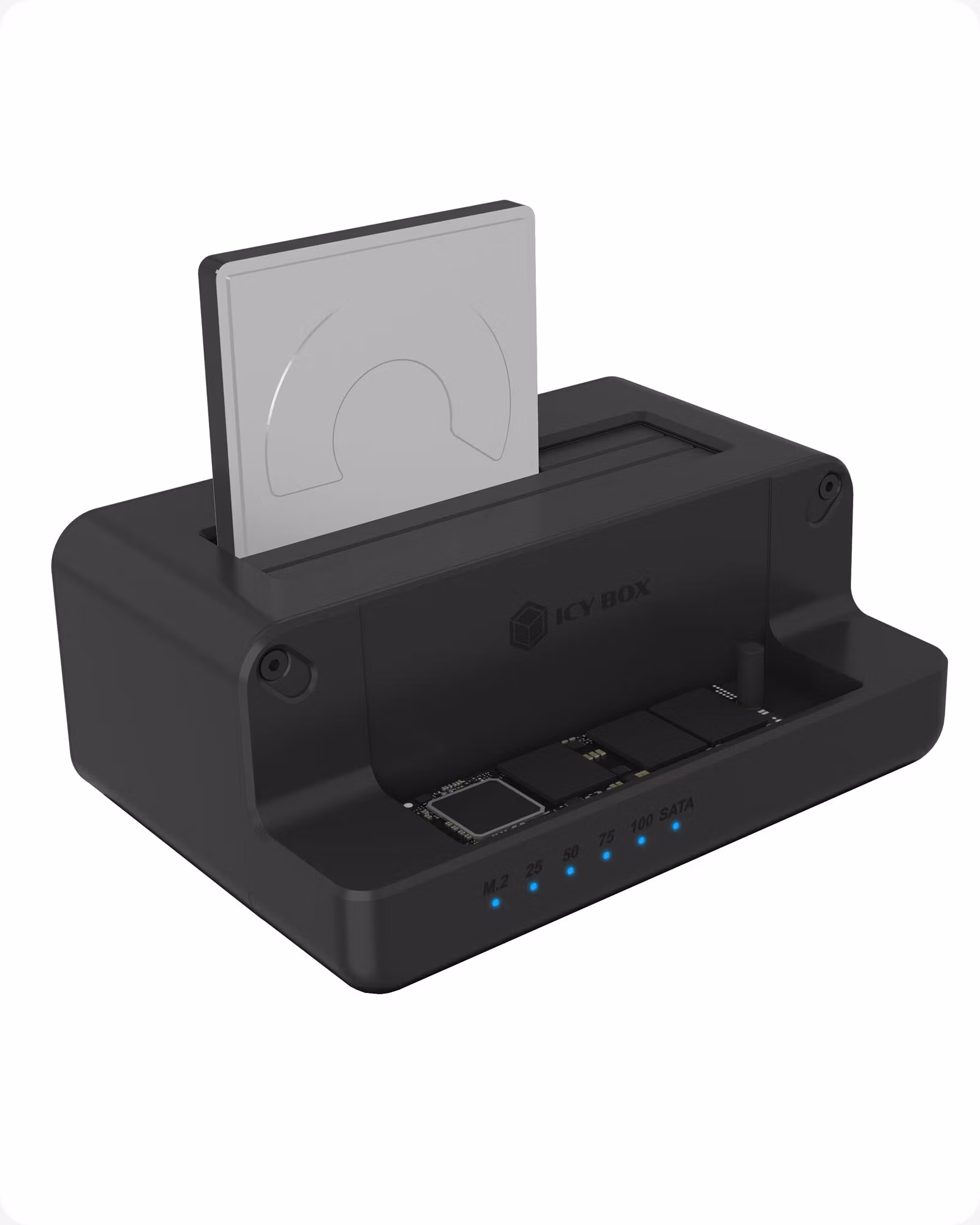 Docking- og klonestasjon for M.2 NVMe SSD og 2,5''/3,5'' SATA SSD/HDD