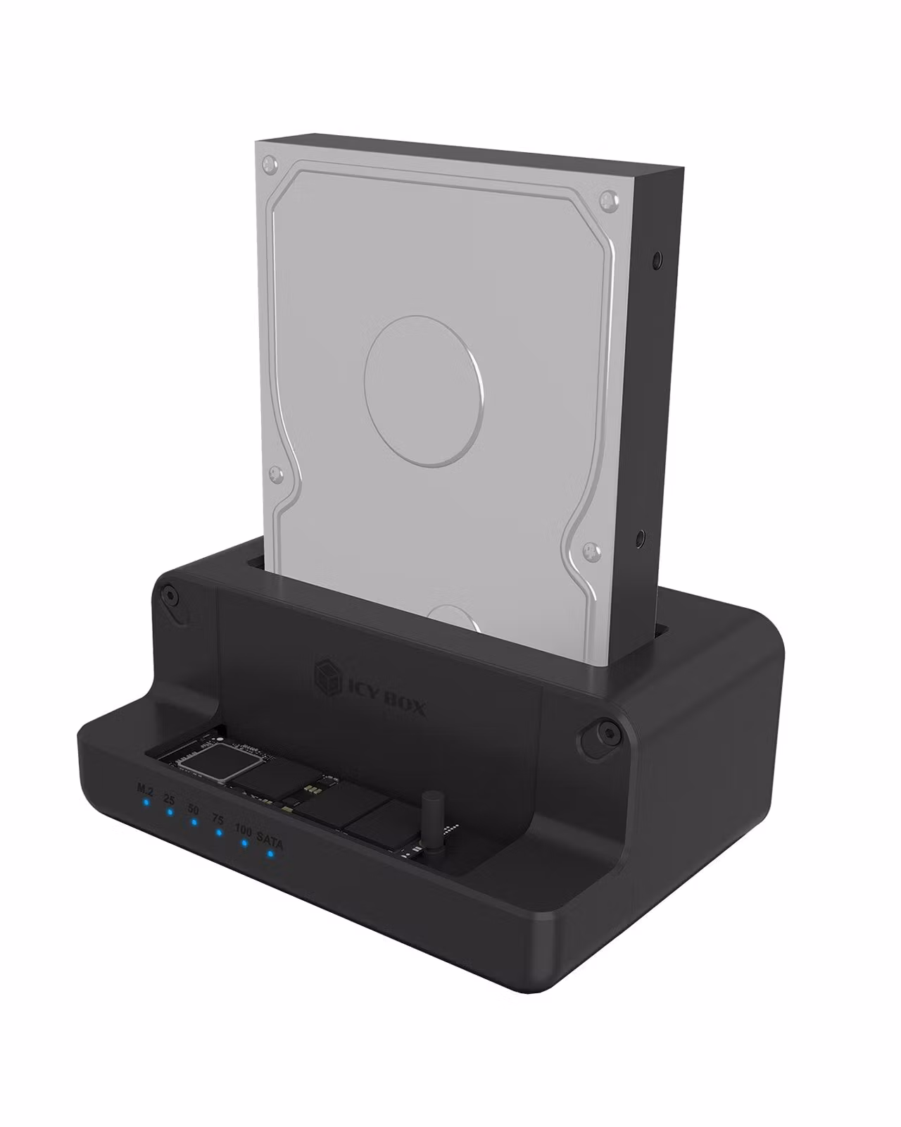 Docking- og klonestasjon for M.2 NVMe SSD og 2,5''/3,5'' SATA SSD/HDD