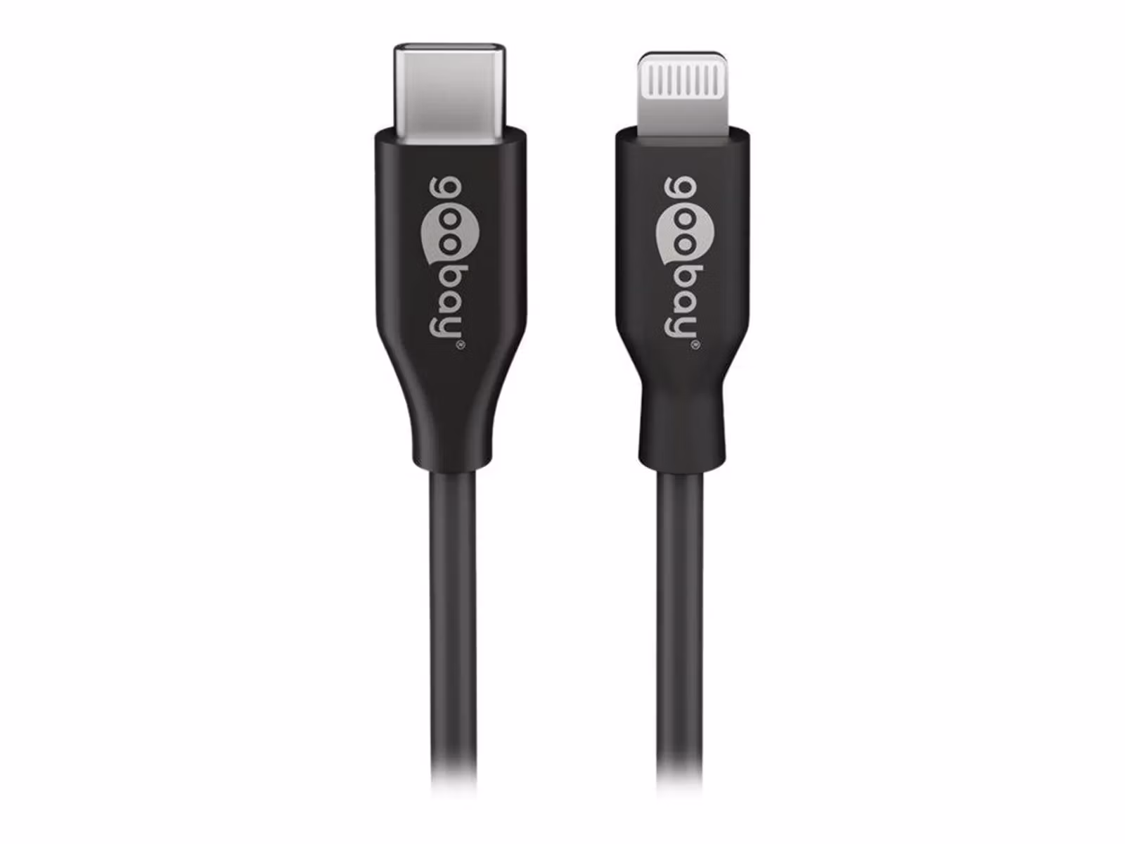 Ladekabel, USB-C/Lightning, 2m, svart