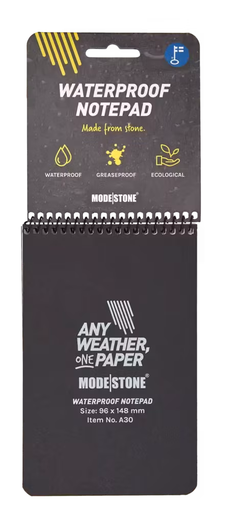 Modestone Waterproof Memo Notebook 96×148 mm - sort