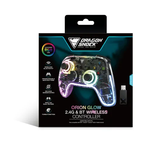 Kontroller Orion Glow RGB PC Transparent