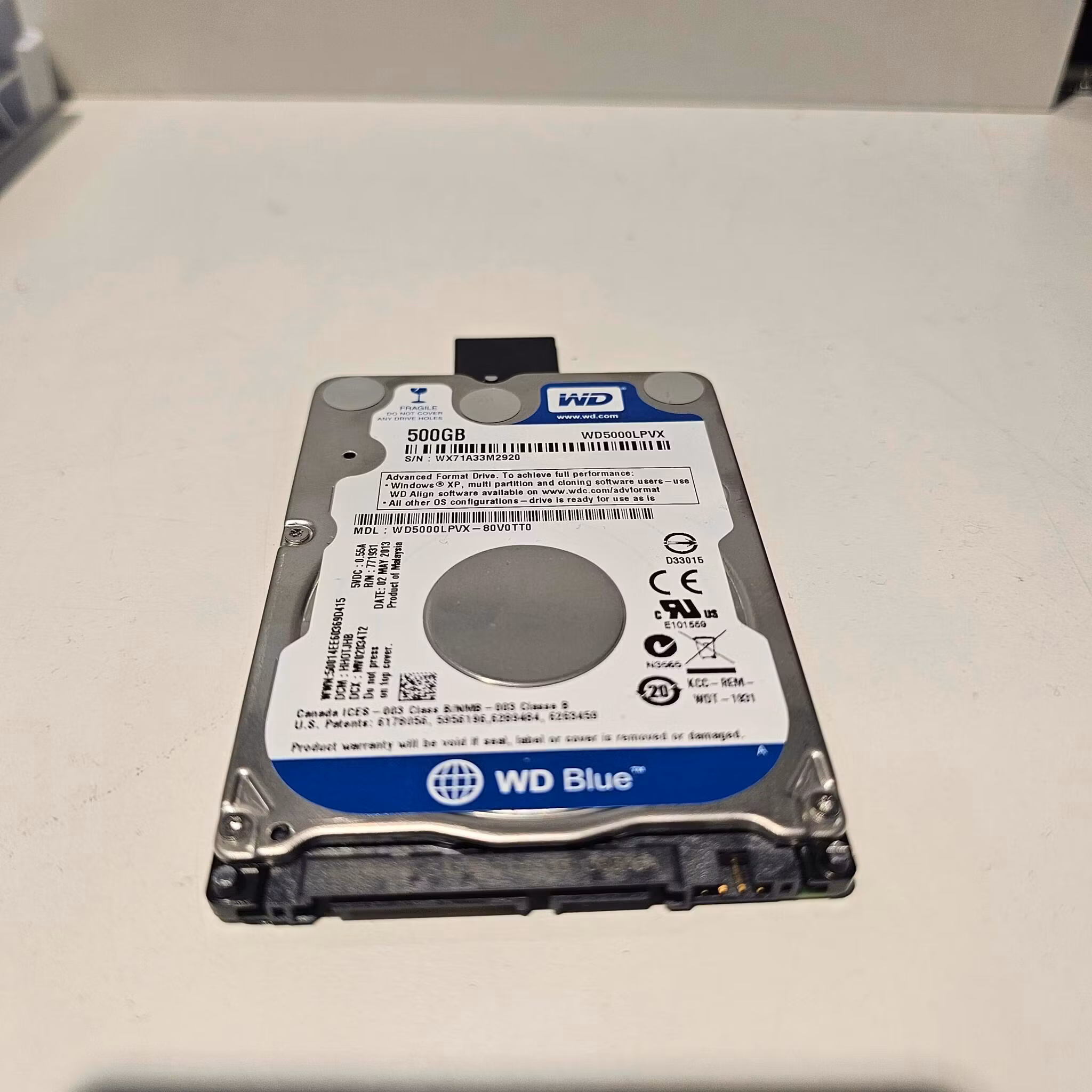 WD 500GB 2,5" SATA HDD WD5000LPVX