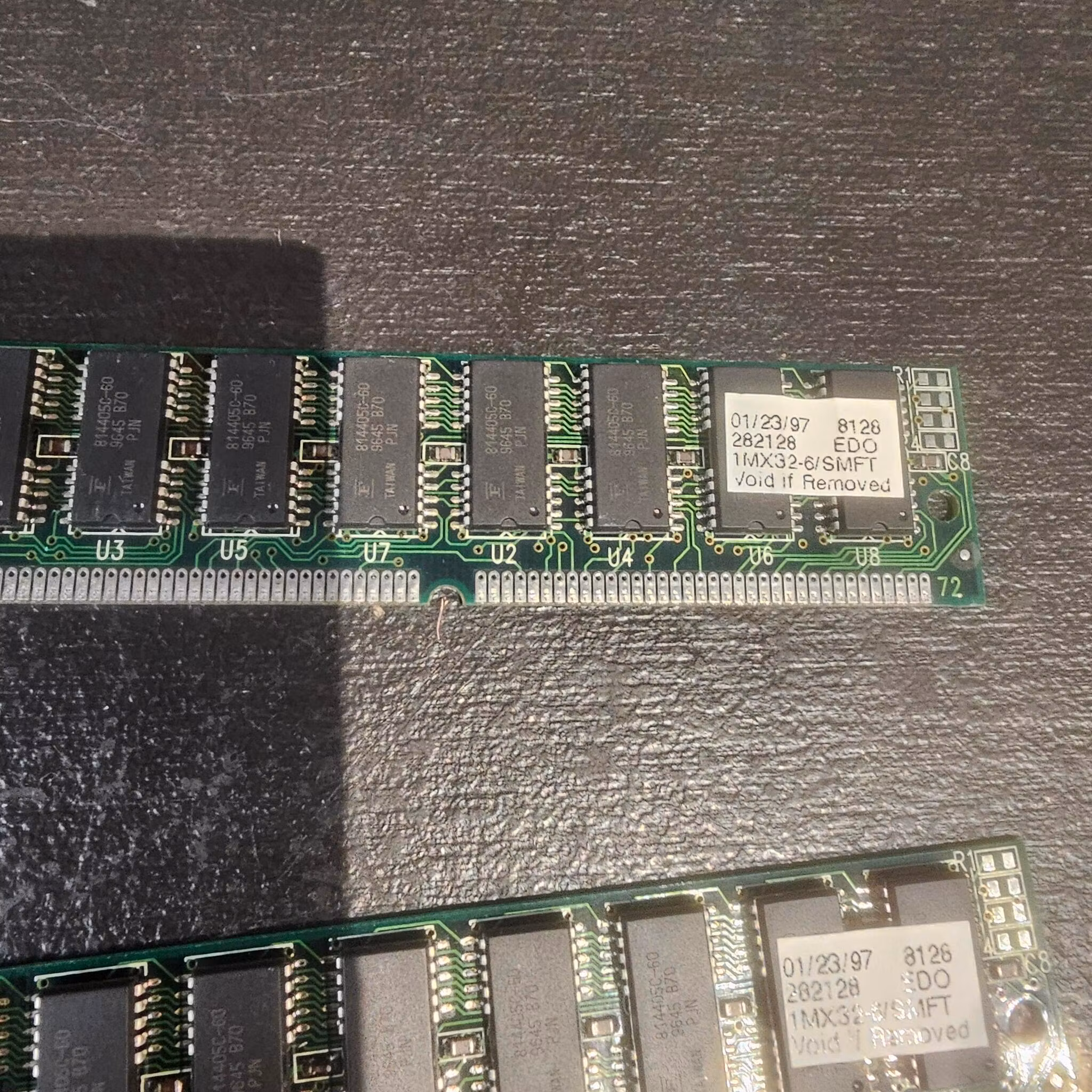 2stk (1 par ) Rambrikke 4MB 72pin EDO 282128 1MX32-6/SMFT