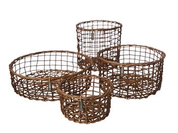 Bambukorgar 4 pack Brun