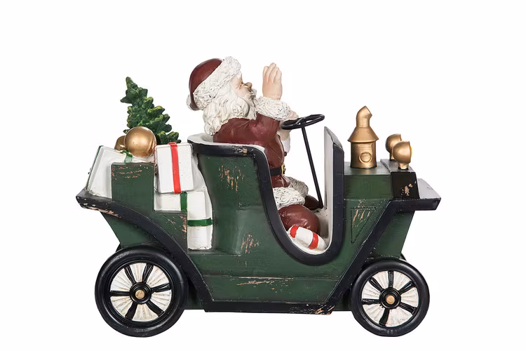 Tomte/Bil Poly 25x12x19cm