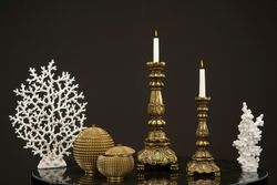 Ljusstake Enya Guld Poly 17x47cm