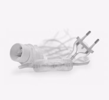 Kabel 5 m transparent med brytare