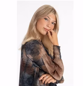 HEYLIN KAFTAN BLUE/CASHEW/COGNAC