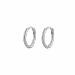 Amber Thin Small Ring Earring Silver