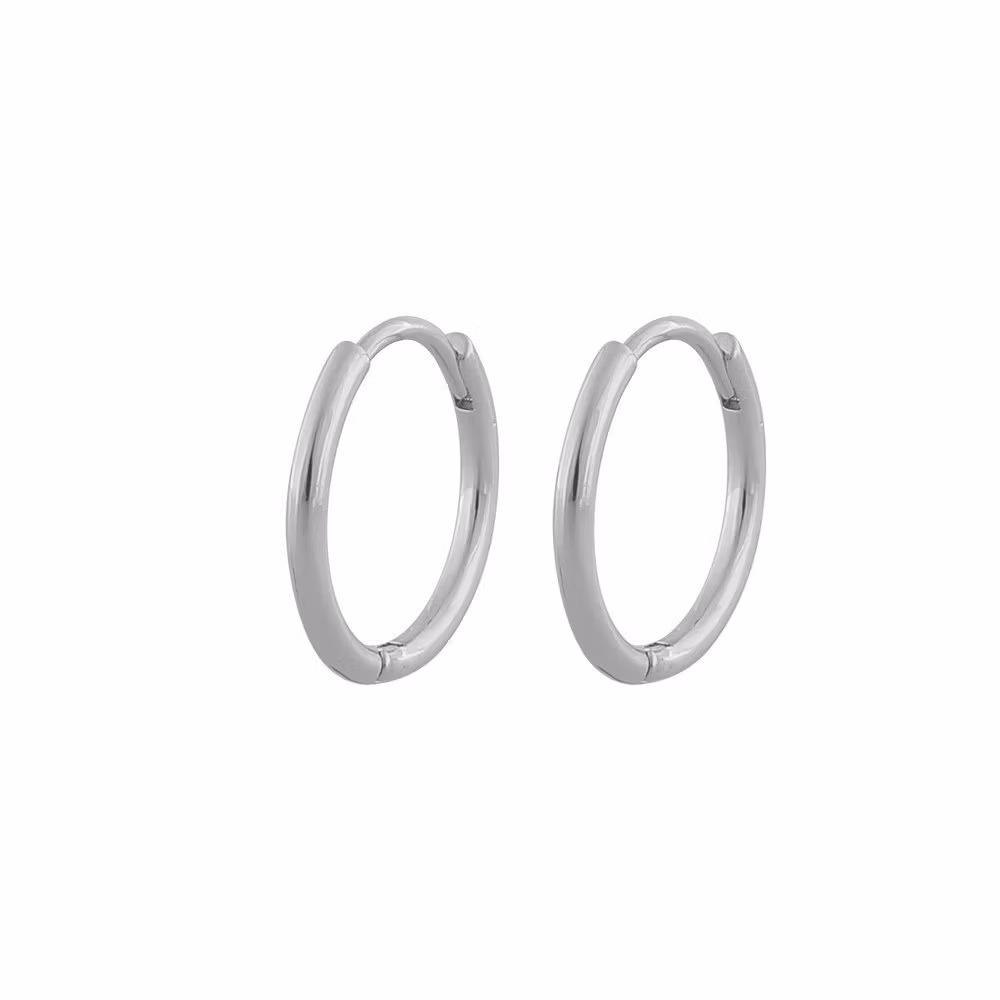 Amber Thin Ring Earring Silver