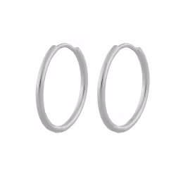 Amber Thin Big Ring Earring Silver