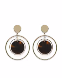 Gray Globe Pendant Earring Gold/Brown
