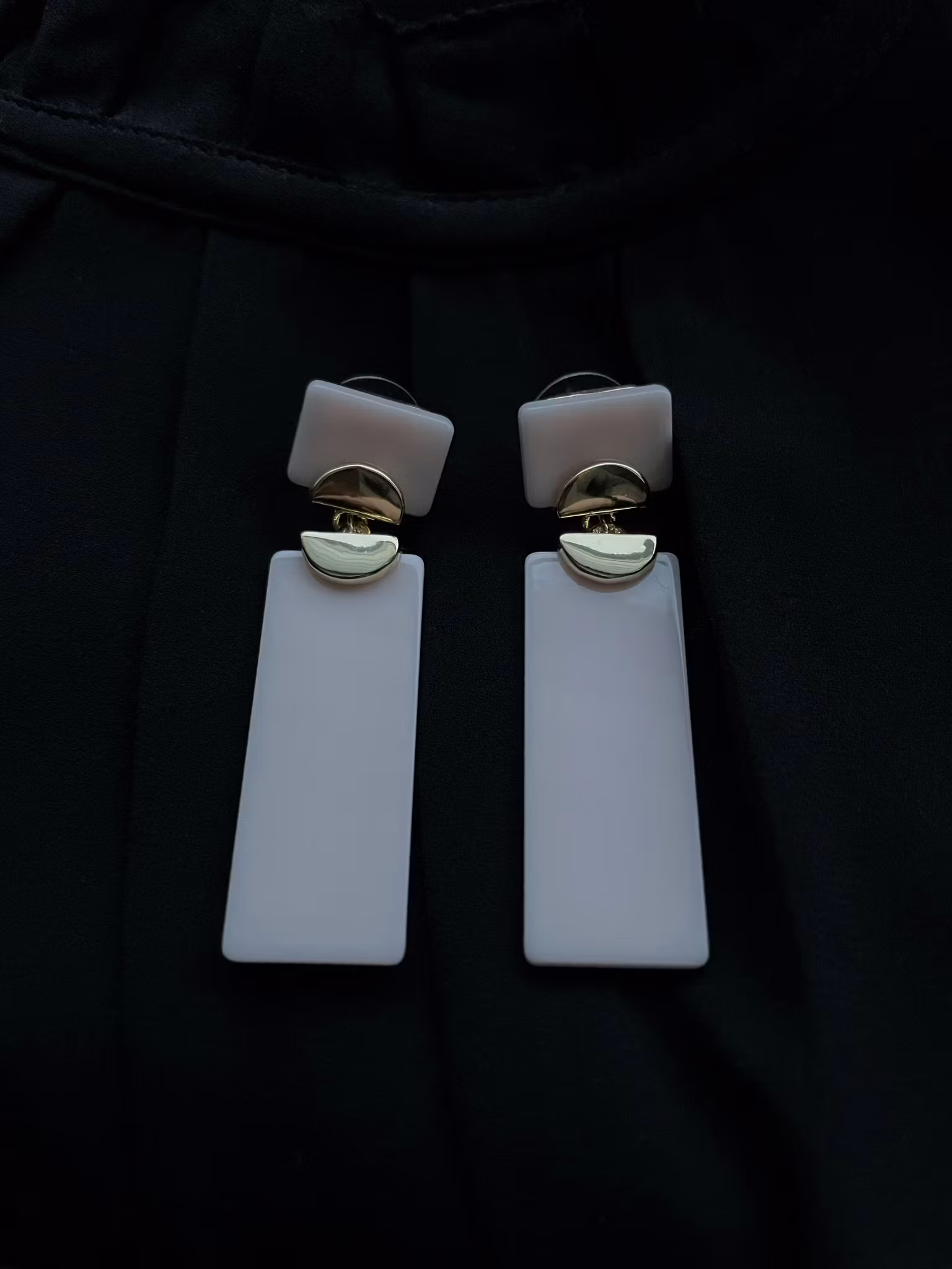 Gray long earring