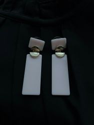 Gray long earring