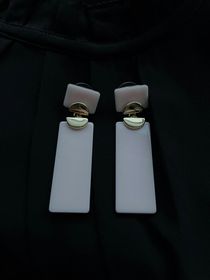 Gray long earring