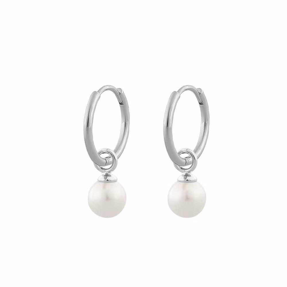 Charms Earring Pearl Silver/White