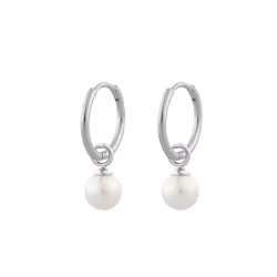 Charms Earring Pearl Silver/White