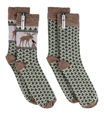 Öjbro Vantfabrik, 2 par SKOGEN , MERINOULL SOCKA