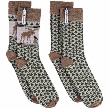 Öjbro Vantfabrik, 2 par SKOGEN , MERINOULL SOCKA