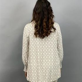 MEJA Mönstrad Blus, Beige