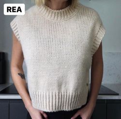 Stickad pullover Cashew