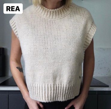 Stickad pullover Cashew