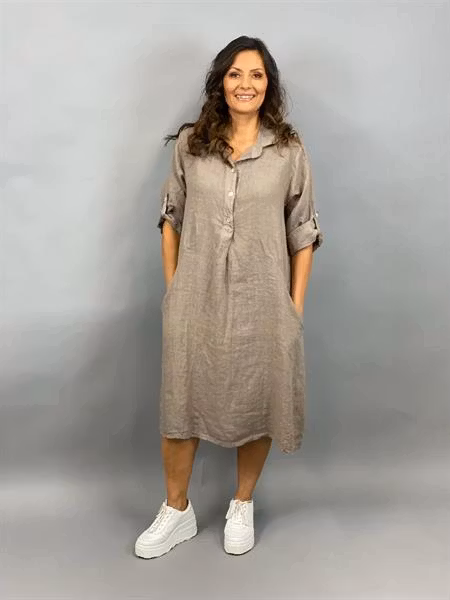 JOY Klänning/tunika med fickor, taupe
