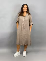 JOY Klänning/tunika med fickor, taupe