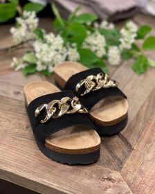 MALEA SANDAL BLACK/GOLD