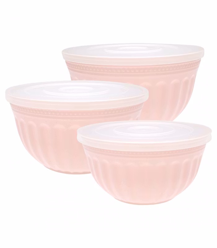 Skål med lock, Alice pale pink, 3-pack - GreenGate