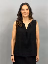 MIRNA Linne med v-hals, svart