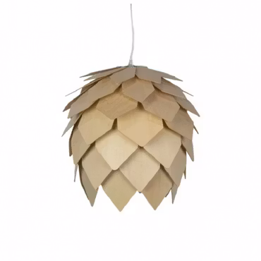 Cone taklampa trä natur liten