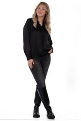Chantal Satinblus - Svart