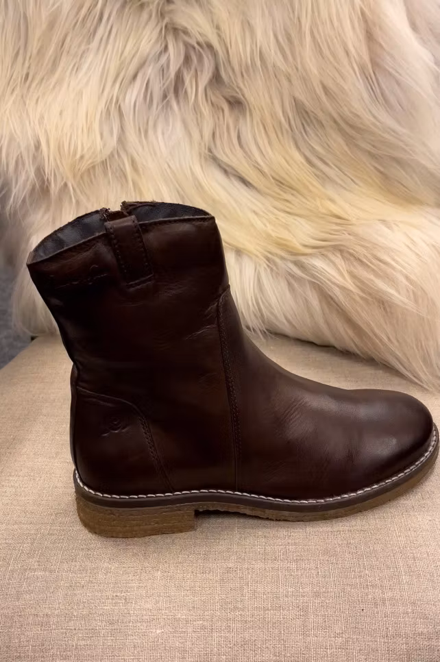Rosa Negra Zipper Boots Wool DK Brown
