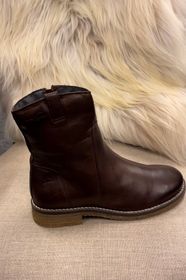 Rosa Negra Zipper Boots Wool DK Brown