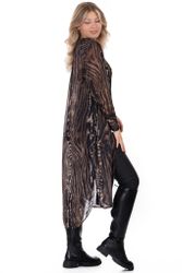 Raven Kaftan Skjorta - Kastanjebrun/Guld/Svart