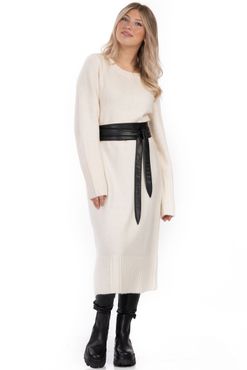 Noelle Stickad Klänning - Vinter Creme