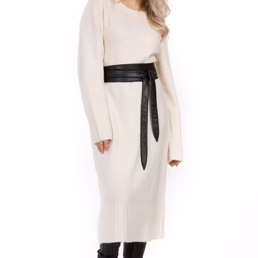 Noelle Stickad Klänning - Vinter Creme