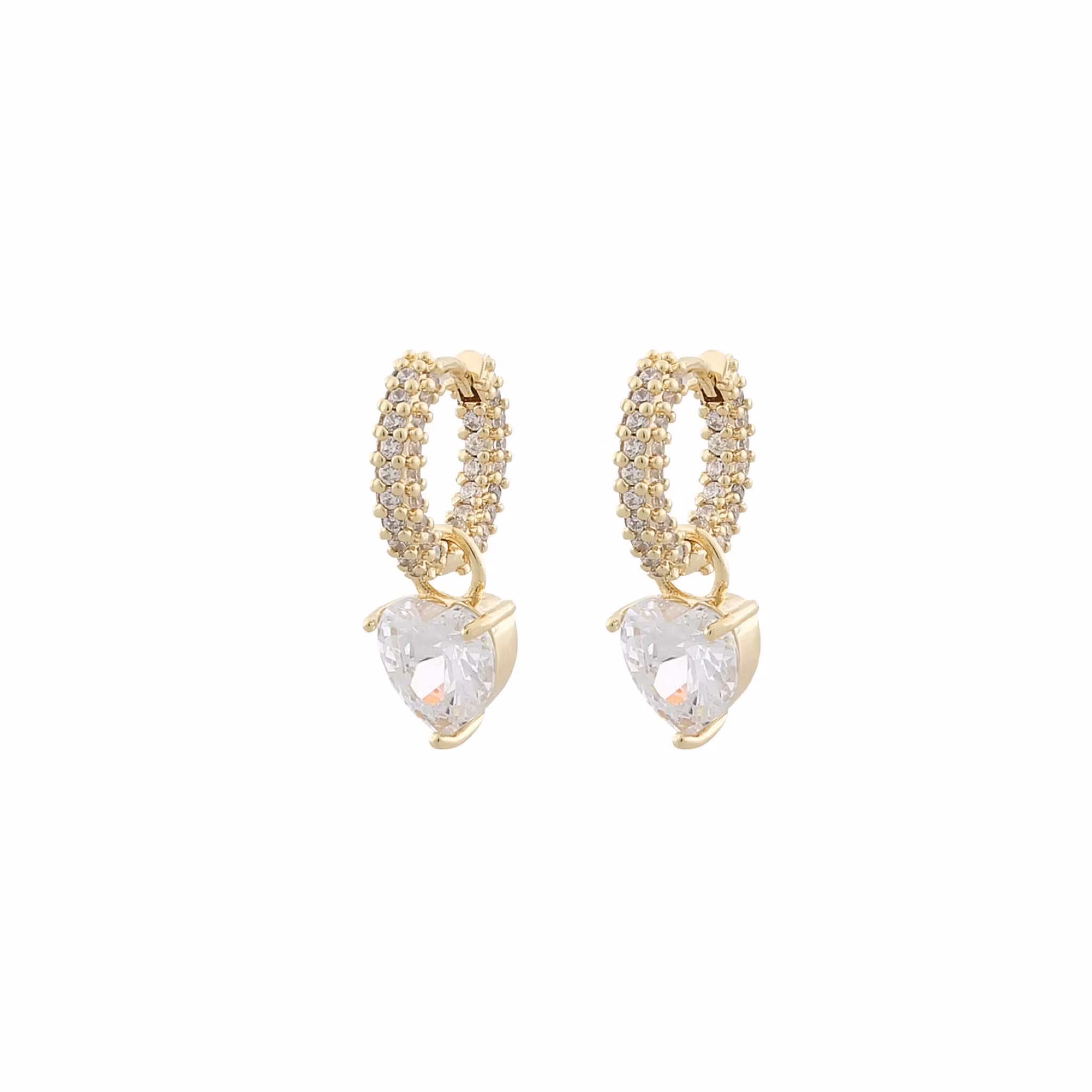 Sanne Ring Heart Pendant Ear Gold/Clear