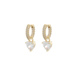 Sanne Ring Heart Pendant Ear Gold/Clear