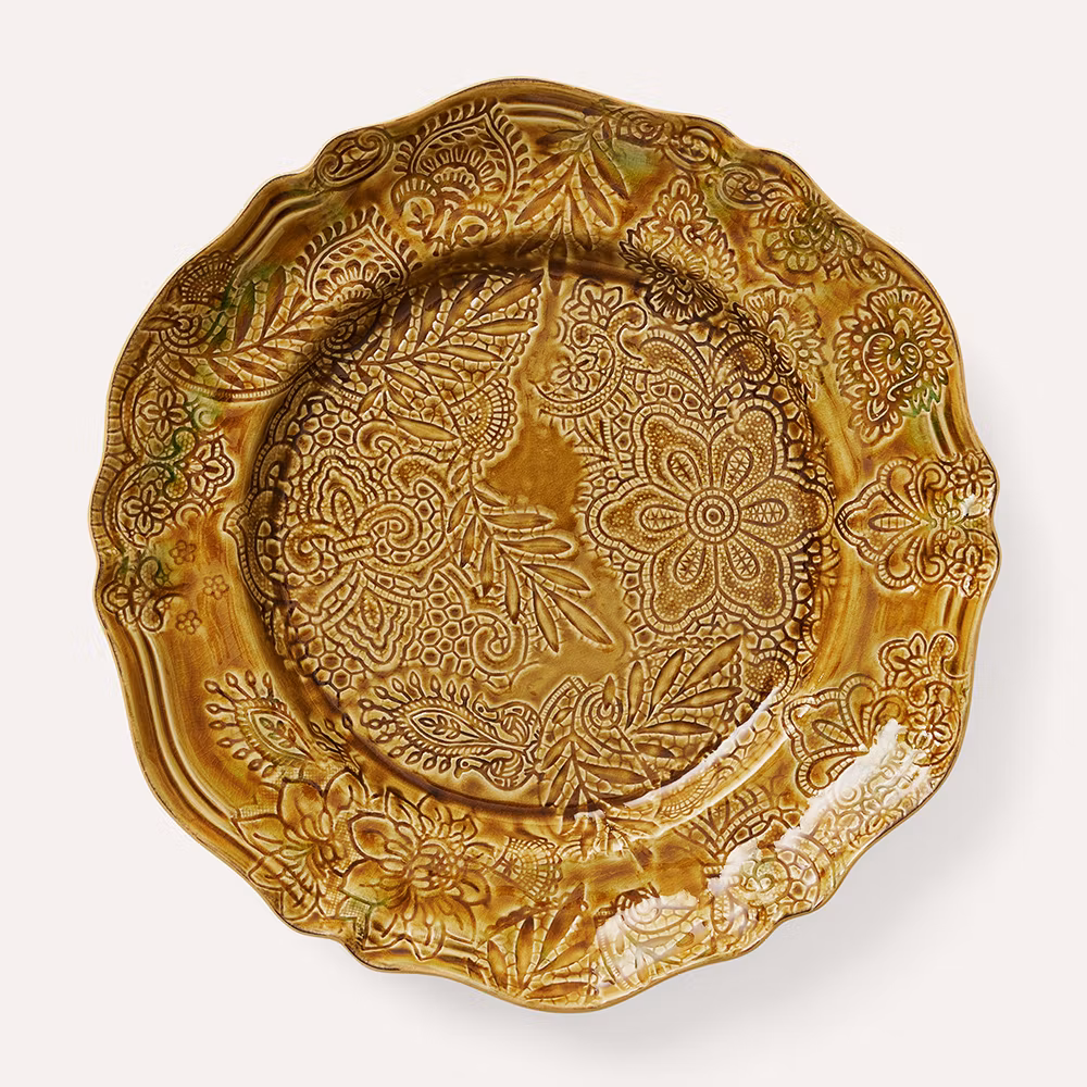 LARGE ROUND DISH, PINEAPPLE