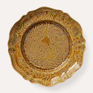 LARGE ROUND DISH, PINEAPPLE