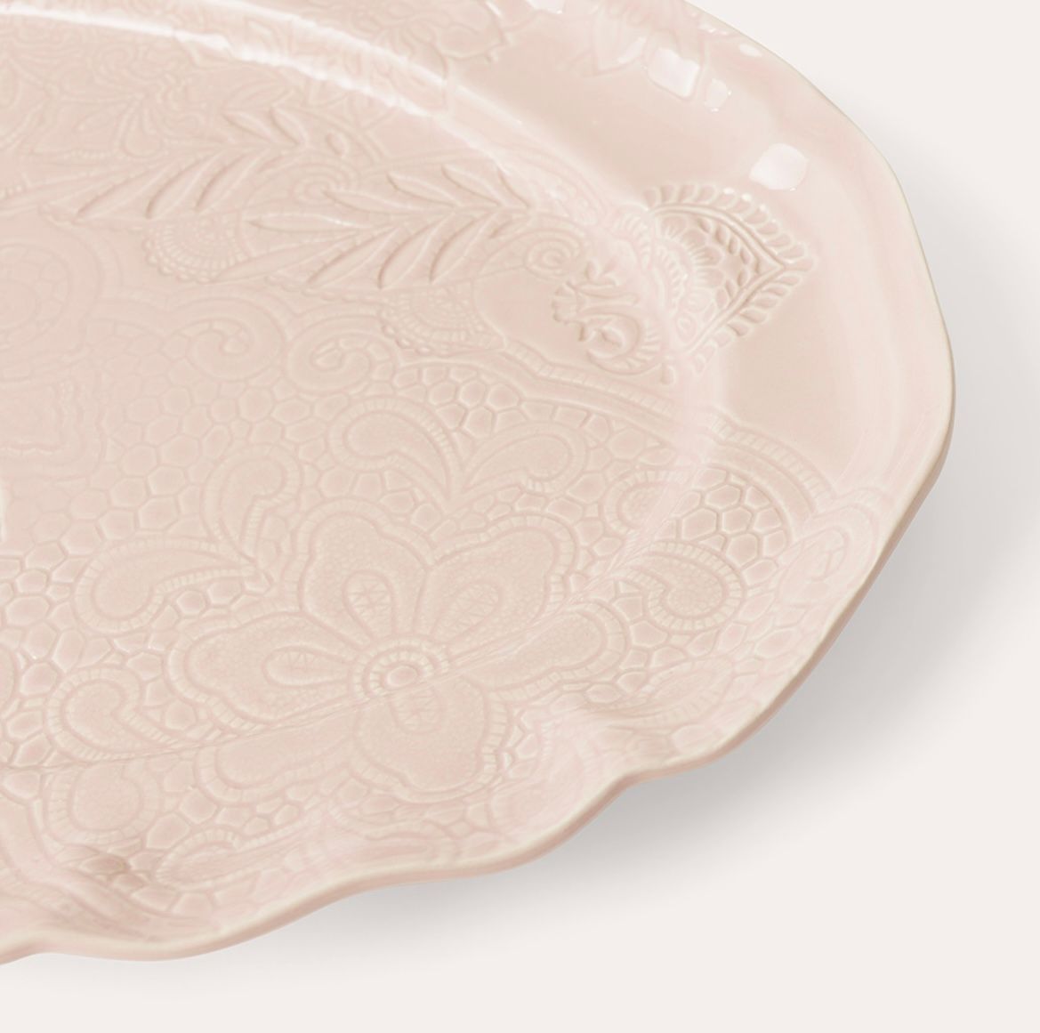 LARGE OVAL DISH, POWDER PINK