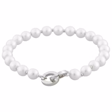 Five Pearl Brace Silver/White