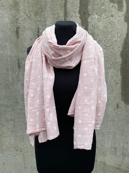 JAQULINE Prickig sjal i bomullsmix, rosa