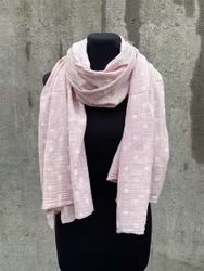 JAQULINE Prickig sjal i bomullsmix, rosa